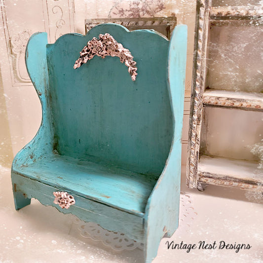 Old Bench No.5 Dollhouse Miniature Handmade