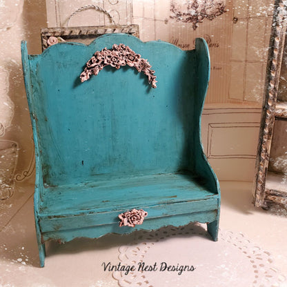 Old Bench No.5 Dollhouse Miniature Handmade