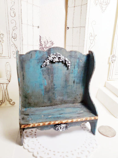 Old Bench No.5 Dollhouse Miniature Handmade