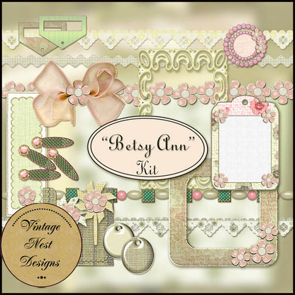 Digital Scrapbooking Betsy Ann Kit Instant Download
