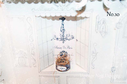Bird Nest Box Round No.4 Dollhouse Miniature Handmade