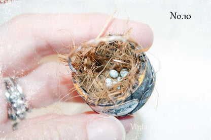 Bird Nest Box Round No.4 Dollhouse Miniature Handmade