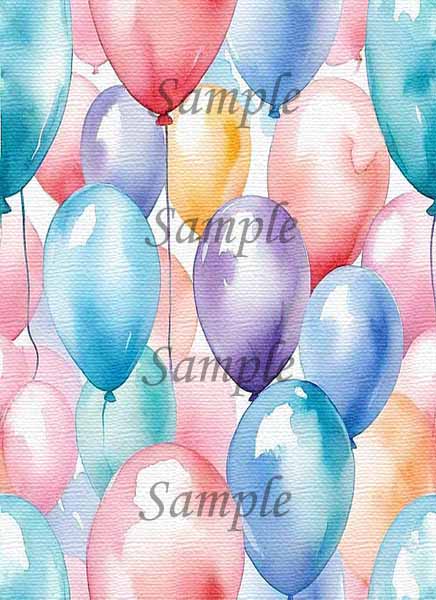 Digital Scrapbooking Birthday Paper Pack No.1 Illustration Instant Download