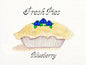Digitaler Druck Blaubeerkuchen Nr.1 Puppenhaus Miniatur Aquarellmalerei Sofort-Download