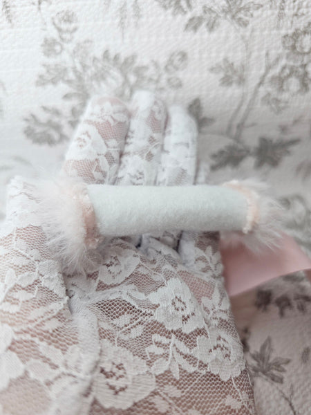 Barbie Fashion White Winter Coat & Blush Accessories Handmade 11.5" Scale Clothes
