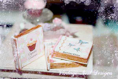 Shabby Chic Books No.6 for Miniature Doll House Diorama or Shadow Box