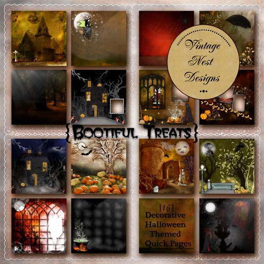 Digital Scrapbooking Bootiful Treats Halloween Quick Pages Instant Download