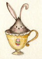 Digital Print Bunny in Cup No.1 Watercolor Painting Instant Download