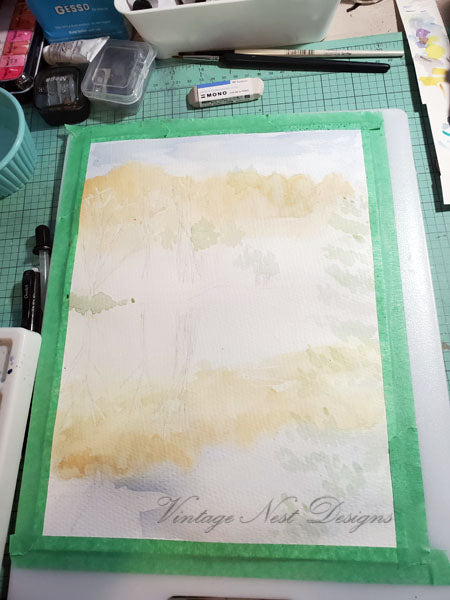 Digital Print Cabin at the Lake No.1 Watercolor Painting Instant Download