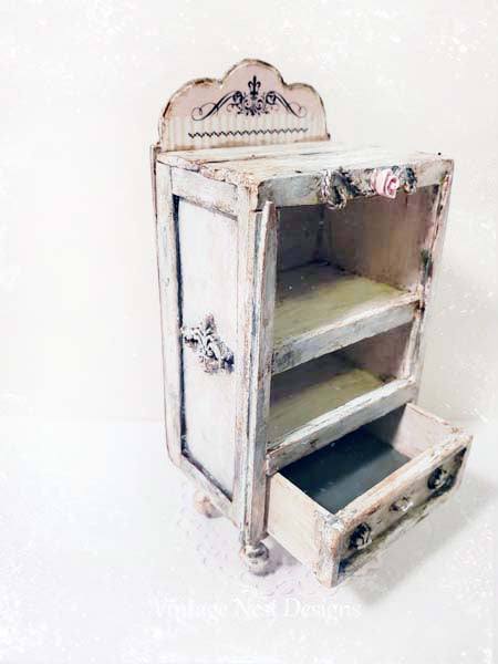 Miniature Cabinet No.46 Handmade for Dollhouse Wooden Handmade Furniture