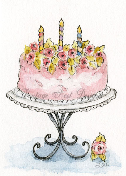 Digitaldrucktorte Nr. 12 Aquarellmalerei