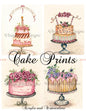 Digital Prints Cake Prints No.1 Watercolor Painting Instant Download