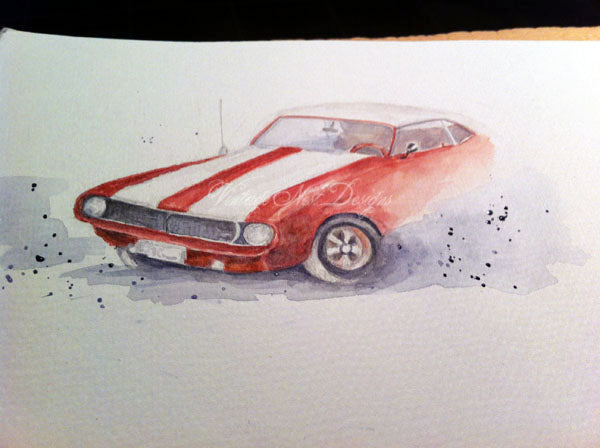 Camaro Z28 Nr. 1 Digitaldruck Aquarellmalerei