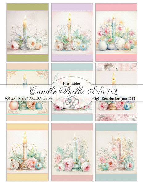 Candle Bulbs No.2 ACEO Digital Prints Illustration