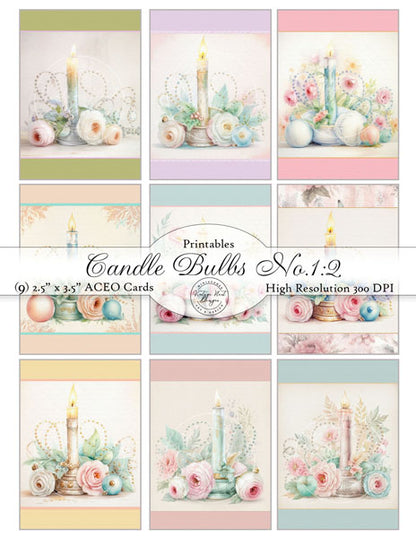 Candle Bulbs No.2 ACEO Digital Prints Illustration