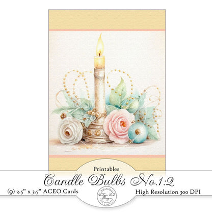 Candle Bulbs No.2 ACEO Digital Prints Illustration