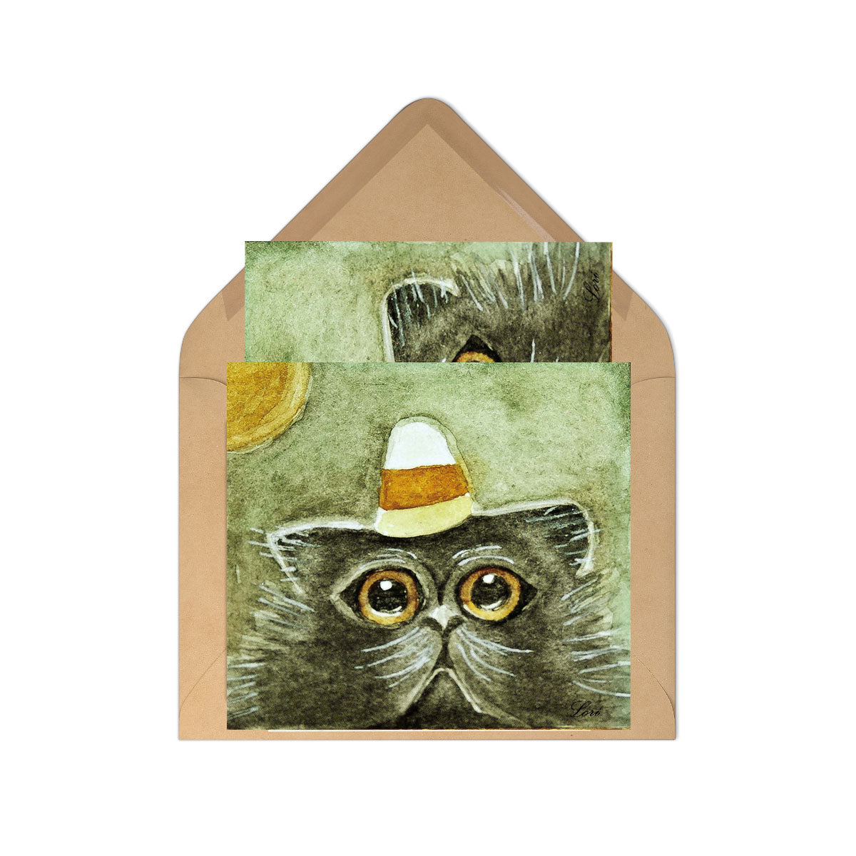 Digital Print Halloween Cat No.2 Watercolor Painting Instant Download