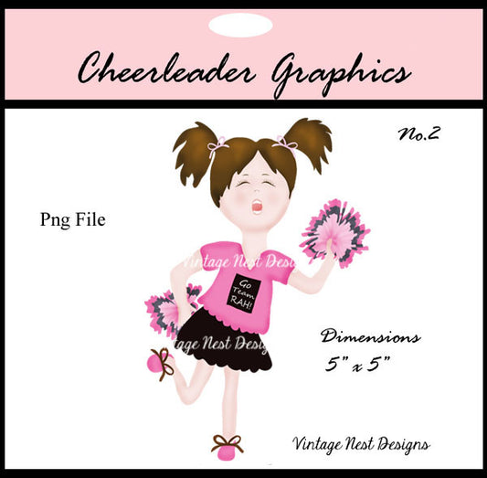 Digital Print Cheerleader Graphics No.2 Watercolor Painting