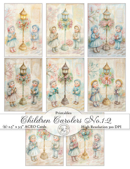 Weihnachtliche Kinder-Sternsinger Nr. 1:2 ACEO Digitaldruck-Illustration