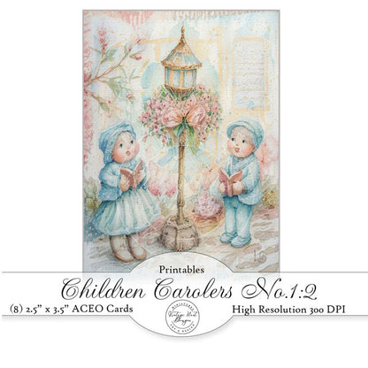 Weihnachtliche Kinder-Sternsinger Nr. 1:2 ACEO Digitaldruck-Illustration