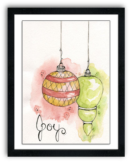 Digital Print Christmas Bulbs No.3:1 Watercolor Painting Instant Download