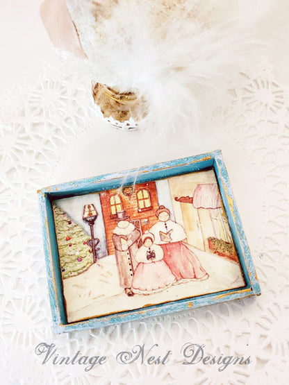 Miniature Christmas Carolers No.1 Handmade for Dollhouse