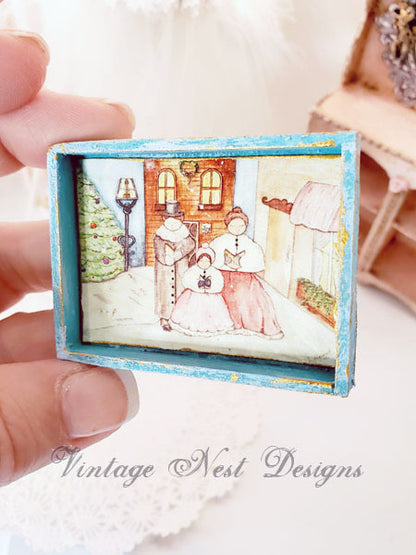 Miniature Christmas Carolers No.1 Handmade for Dollhouse