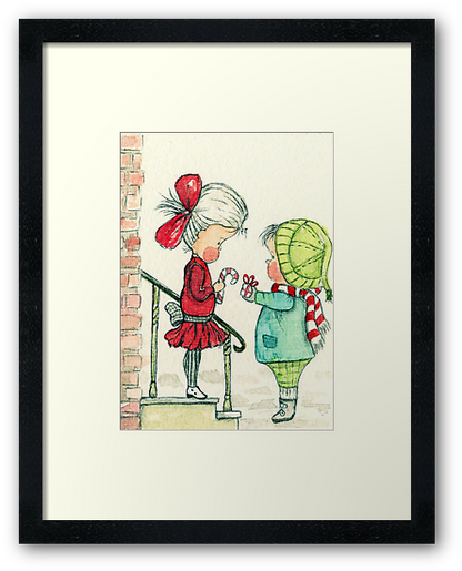 Digital Print Love to You No.1 Christmas Children Watercolor Painting Instant Download