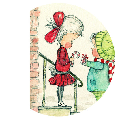 Digital Print Love to You No.1 Christmas Children Watercolor Painting Instant Download