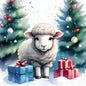 Digitaler Druck Weihnachts-Schaf Nr. 3 Illustration Sofort-Download
