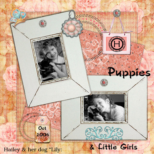 Digital Scrapbooking Christmas Roses Kit Instant Download