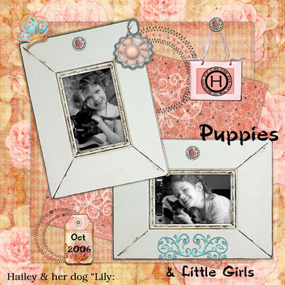 Digital Scrapbooking Christmas Roses Kit Instant Download