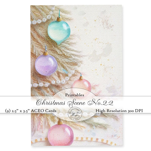 Digital Prints Christmas Scene No.2 ACEO Illustration Instant Download