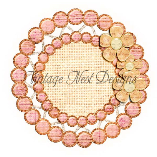 Digital Scrapbooking Circle Flower No.1 Freebie Element Instant Download
