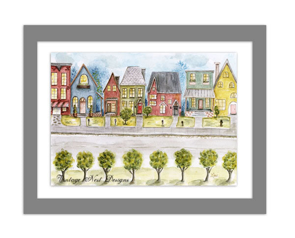 City Life No.3 Digital Print Watercolor Painting