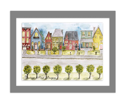 City Life No.3 Digital Print Watercolor Painting