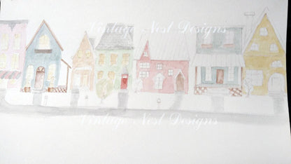 City Life No.3 Digital Print Watercolor Painting