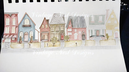 City Life No.3 Digital Print Watercolor Painting