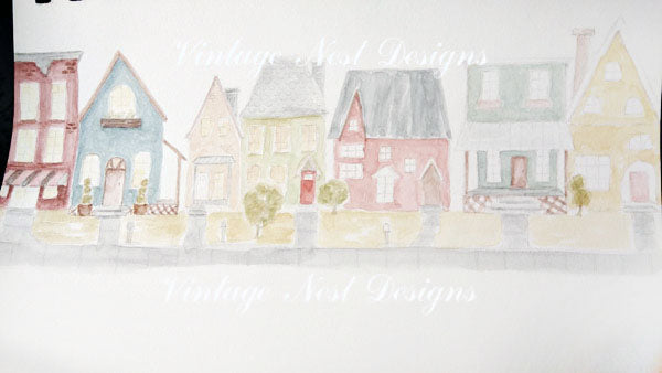 City Life No.3 Digital Print Watercolor Painting
