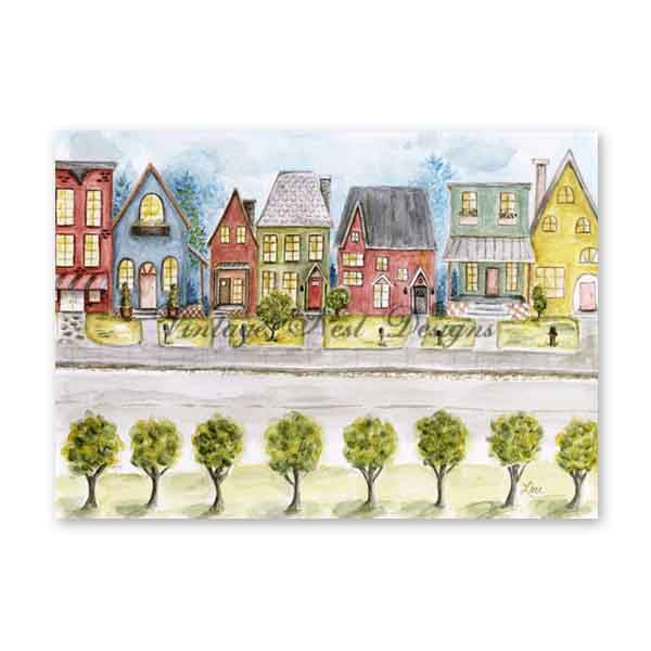 City Life No.3 Digital Print Watercolor Painting