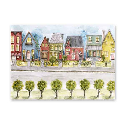 City Life No.3 Digital Print Watercolor Painting