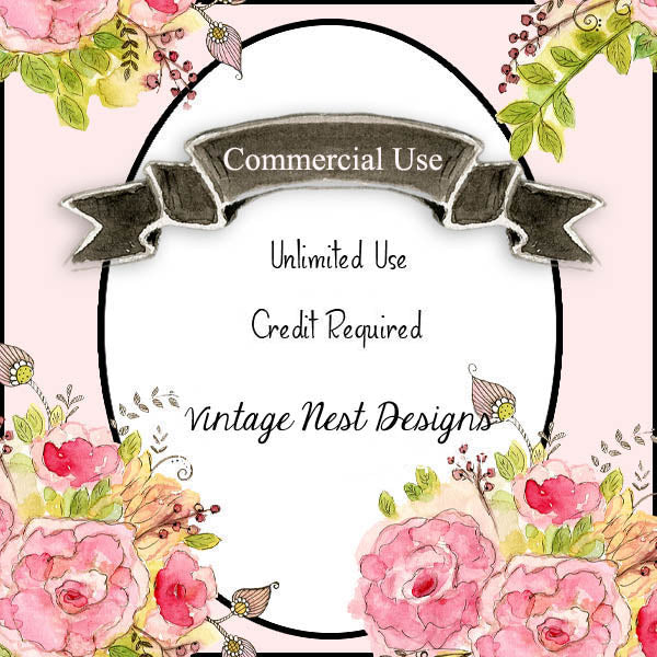 Digital Srapbooking Commercial Unlimited Use License: Credit Required Instant Download
