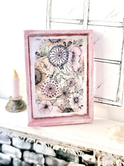 Miniature Contemporary Art No.3:1 Handmade Dollhouse Wall Art Shadow Box Diorama