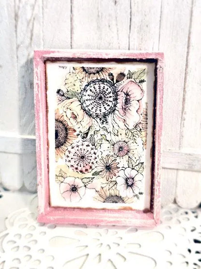 Miniature Contemporary Art No.3:1 Handmade Dollhouse Wall Art Shadow Box Diorama
