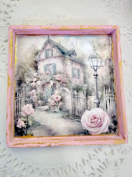 Miniature Cottage House No.8-1 Handmade Dollhouse Wall Decor 1:12 Scale