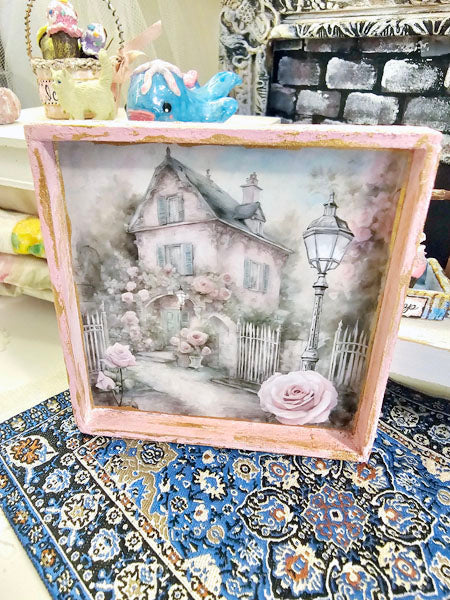 Miniature Cottage House No.8-1 Handmade Dollhouse Wall Decor 1:12 Scale