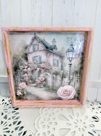 Miniature Cottage House No.8-1 Handmade Dollhouse Wall Decor 1:12 Scale