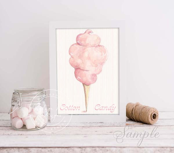 Cotton Candy No.2 ACEO Digital Print Watercolor Painting