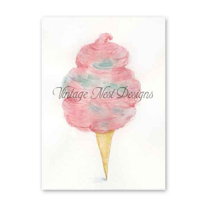 Cotton Candy No.3 Digital Print Watercolor Painting