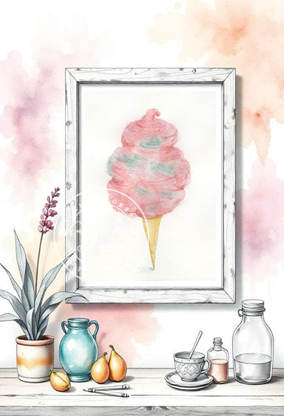 Cotton Candy No.3 Digital Print Watercolor Painting